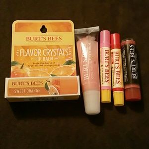 Burt's Bees lip gloss and lip balm.